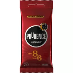 Preservativo Prudence Lubrificado - 6 embalagens com 8 unidades - Promoção Leve 8 e Pague 6