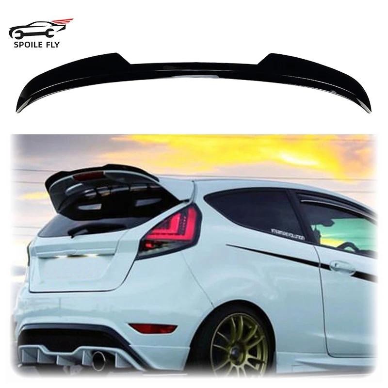 Para Ford Fiesta ST-Line MK6 MK6.5 2008-2017 De Alta Qualidade ABS Asa Traseira Do Carro Spoiler Lábio Brilhante Preto F