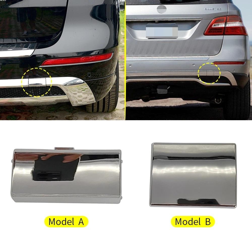Para Mercedes W166 Amortecedor Traseiro Do Carro Gancho De Reboque Capa Prata Benz ML Classe ML300 ML320 ML400 ML450 201