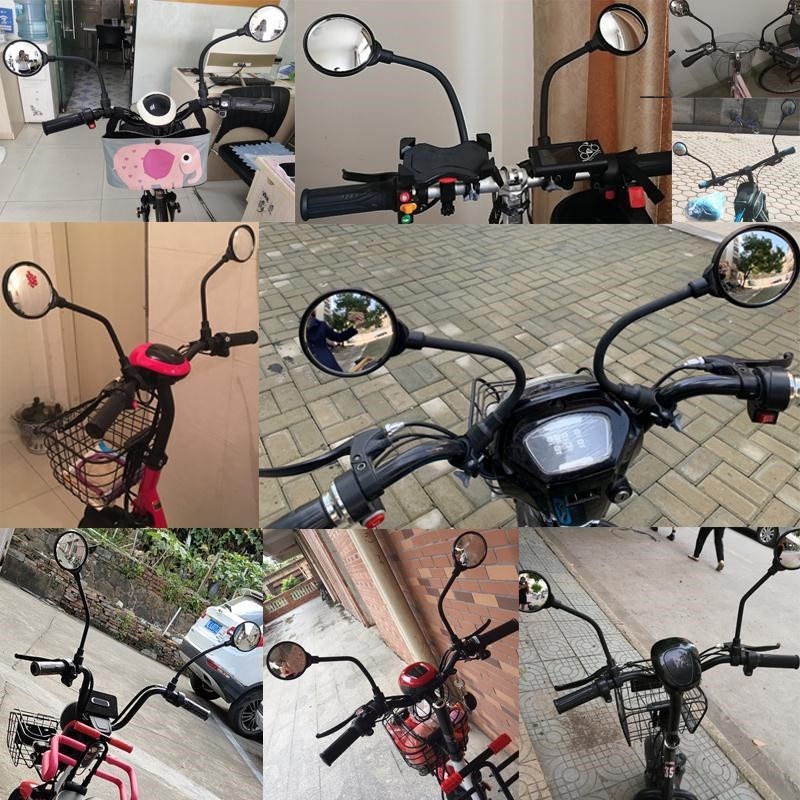 Bateria espelho retrovisor da bicicleta elétrica espelho convexo refletor Mountain bike espelho retrovisor Universal HD
