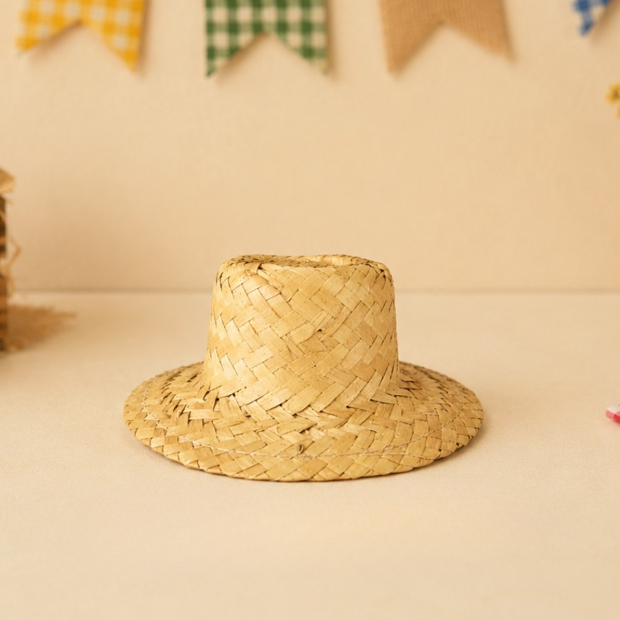 Forminha para Doces - Mini Chapéu de Palha Festa Junina - 12x4cm - 01 unidade - Rizzo