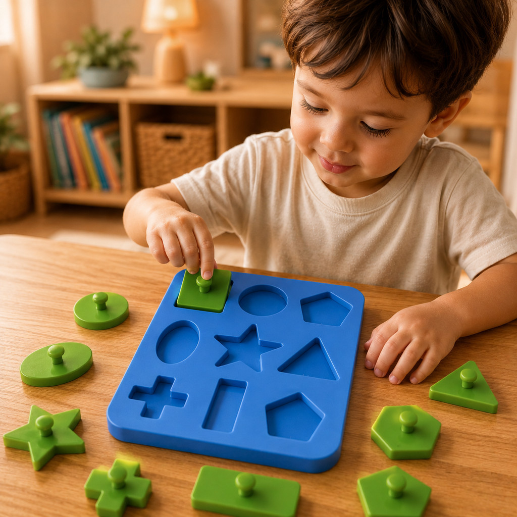 Brinquedo Educativo Encaixe de Formas Geométricas Montessori Infantil Coordenação Motora e Desenvolvimento Cognitivo