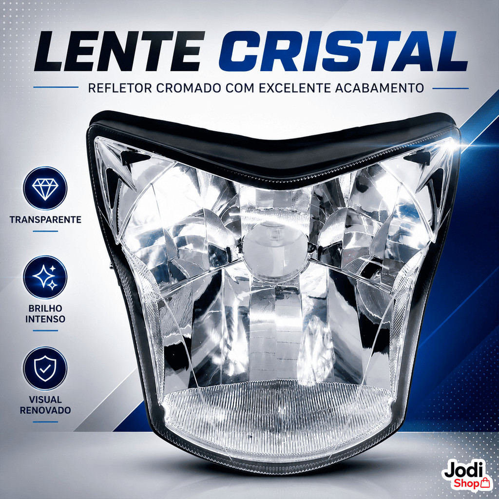 Farol Dianteiro BROS Para Moto Reposição Com Aro Preto e Carcaça Reforçada Resistente