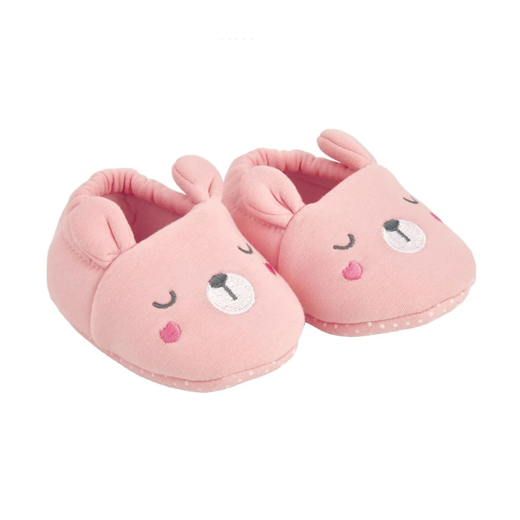 Pantufa Infantil Urso Rosa Bebês Antiderrapante - Buba