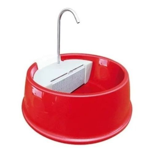 Fonte Automatica Agua Pet Bivolt Para Gatos Caes Vermelha Joy Furacao Conforto Saude
