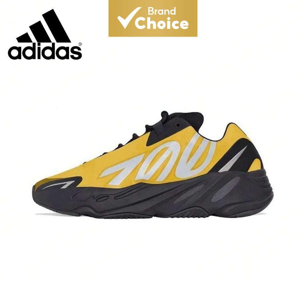 Adidas Originais Yeezy Boost 700 MNVN Honey Flux Nylon Preto e Amarelo Versáteis Sapatilhas Masculinas de Cano Baixo
