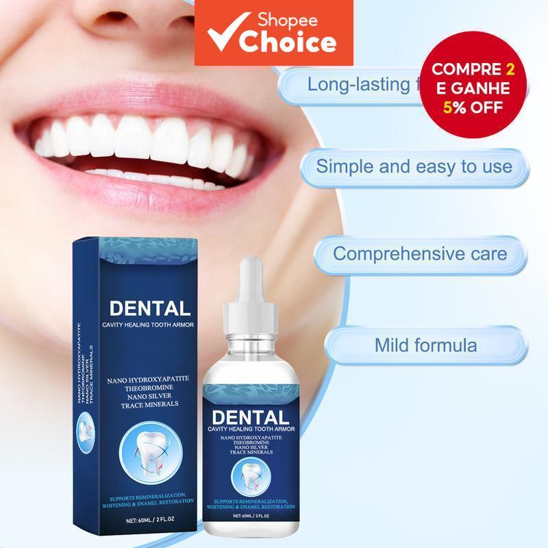  Líquido Dental com Hidroxiapatita 60ml e Prata Coloidal – Repara Esmalte, Clareia e Combate a Placa