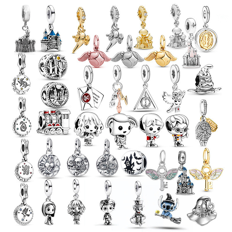 Berloques 925 Pingente De Prata Charme Harry Potter Série Pulseira Acessórios Pombo Carta Colar Pingente DIY Jóias