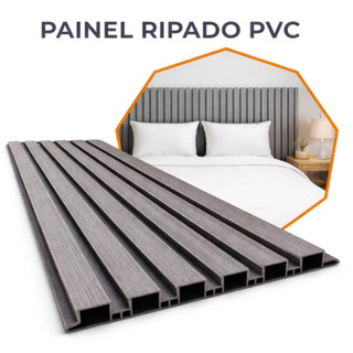 Painel Ripado PVC 3D Revestimento Decorativo para Parede Imita Madeira 1,01m x 15,5cm Painel de TV Sala Quarto