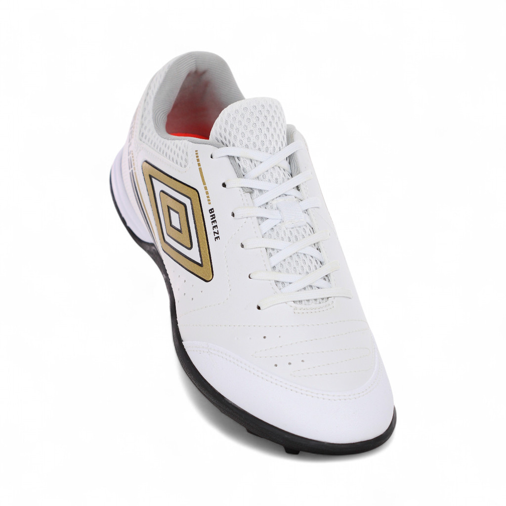 Chuteira Umbro Society Furious Branco e Dourado Masculino
