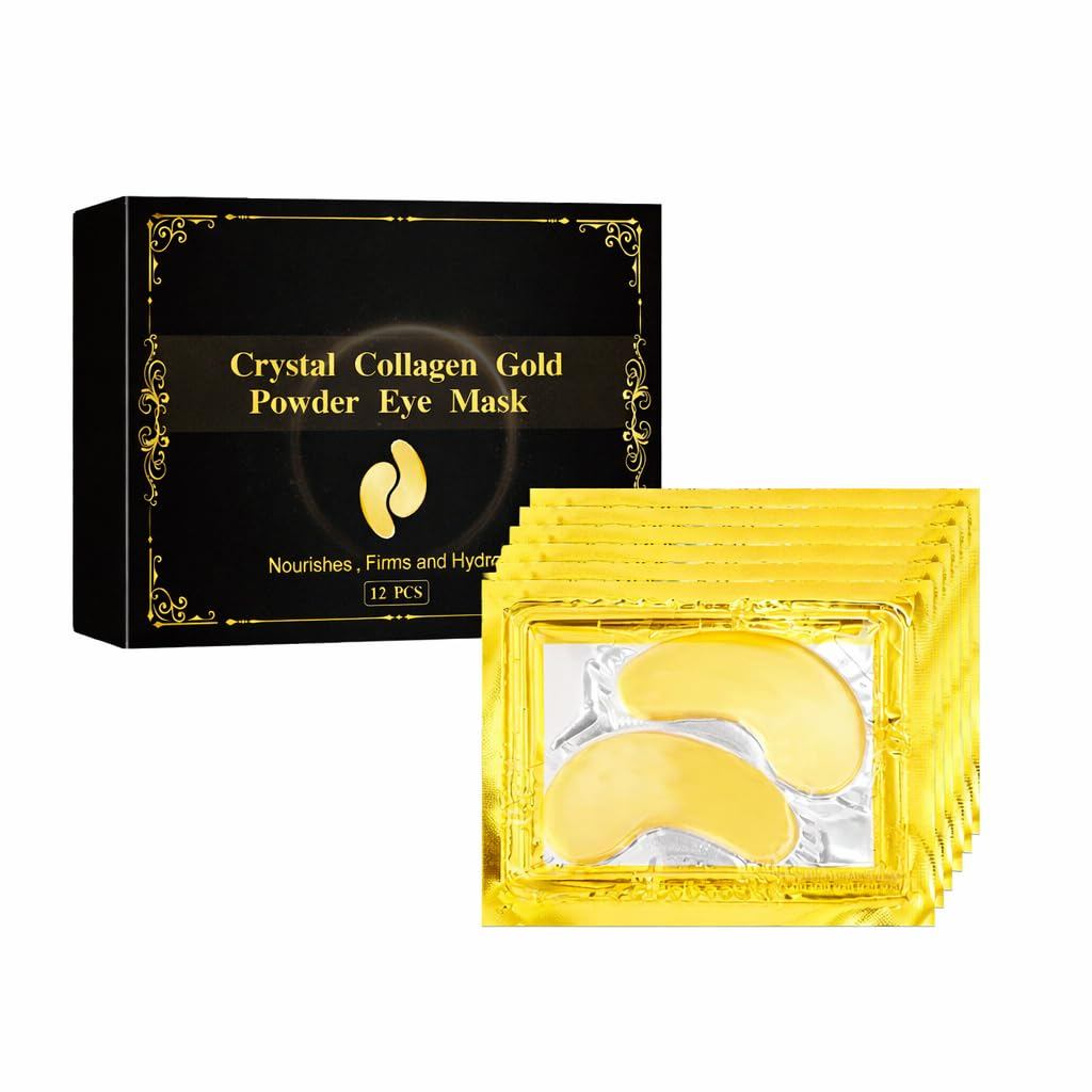 Patches de Colágeno Dourado para Olheiras e Olhos Inchados – Máscara Hidratante para a Área dos Olhos com Ácido Hialurôn
