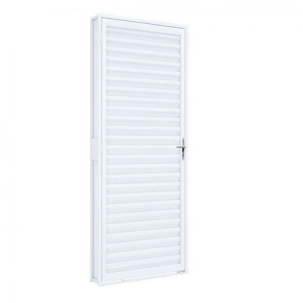 Porta de Aço de Giro Laminada 215x70cm Riobras Branco Branco