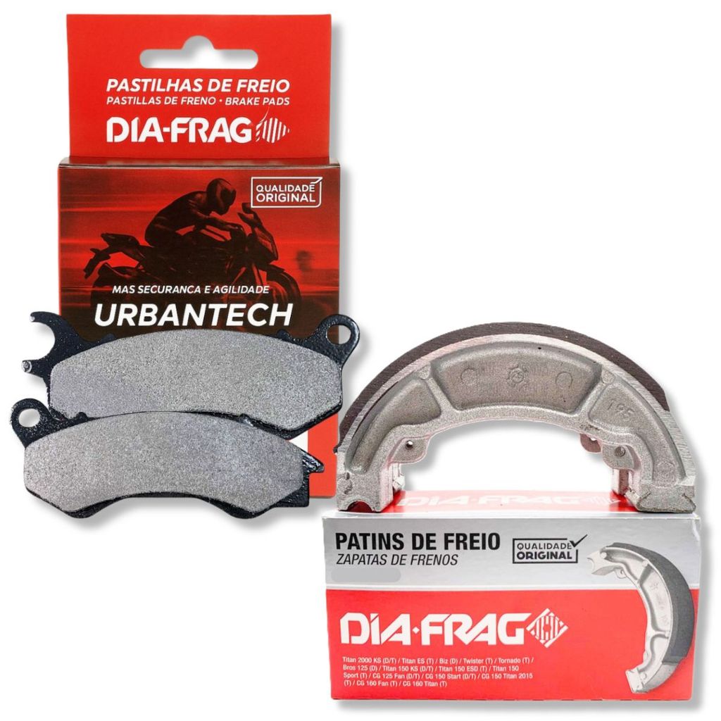 Pastilha e Lona de Freio Pcx 150 Sem Abs 2013-2018 Diafrag
