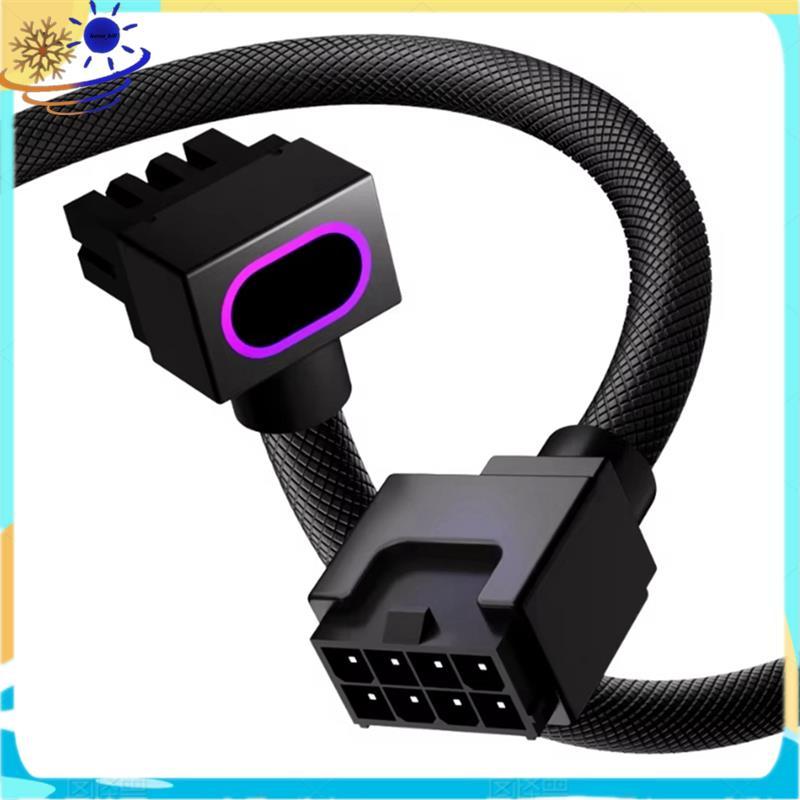 [Le's Shop] Cabo De Extensão ARGB PC Da Placa-Mãe CPU8PIN-5V 3Pin , 18AWG 90 ° Design De Ângulo Reto , Conectores Macho