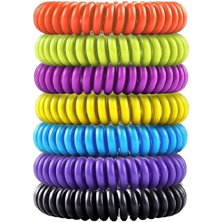 Pacote com 14 Pulseiras Repelentes de Mosquitos para Crianças e Adultos - Citronela Natural, Capim-Limão e Eucalipto, At