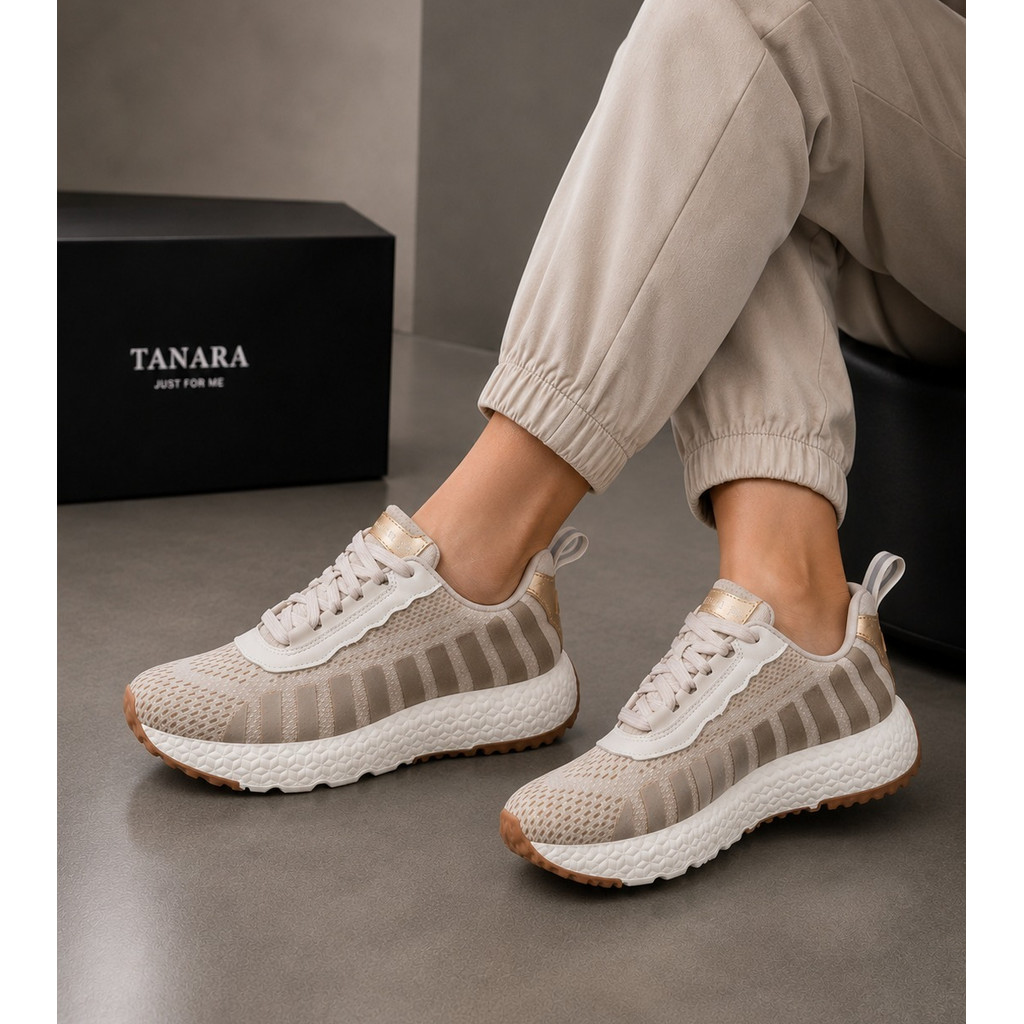 Tênis Feminino Tanara Meia Casual Sola Alta Leve Macio