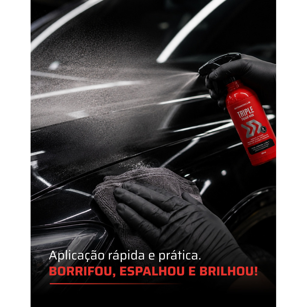 Cera Líquida Brilho Proteção Triple Wax 500ml Autoamerica — imagem 2 de 2