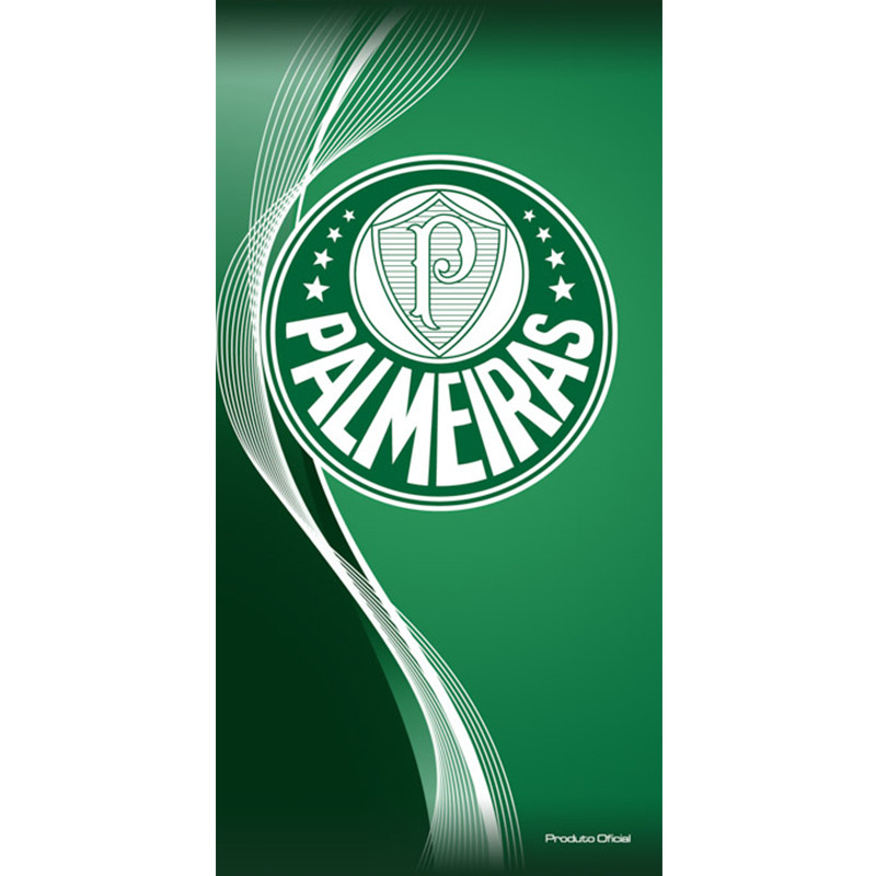 Toalha Praia Buettner Veludo 100% Algodão Brasão Palmeiras 70cm x 140m Verde
