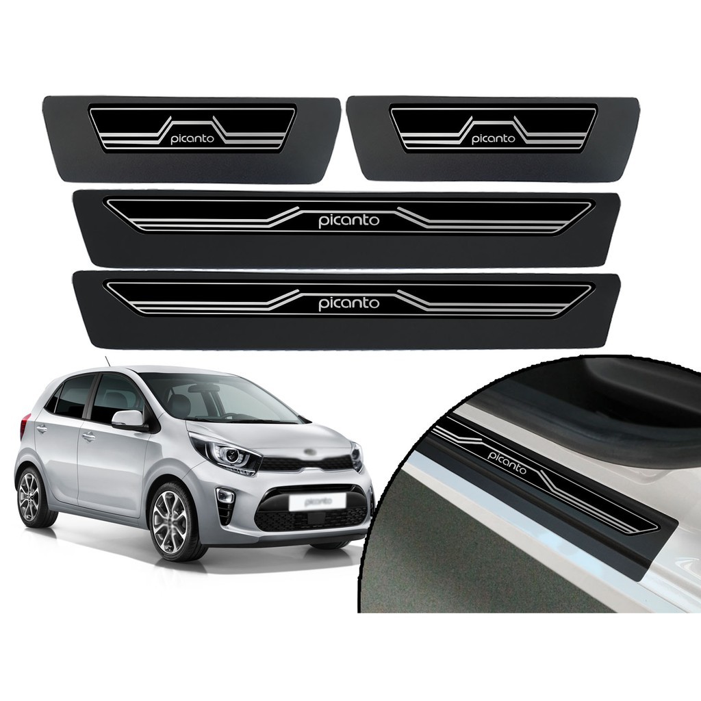 Soleira Adesiva Elegance Kia Picanto 2006 a 2019 – Jogo Protetor de Portas Premium