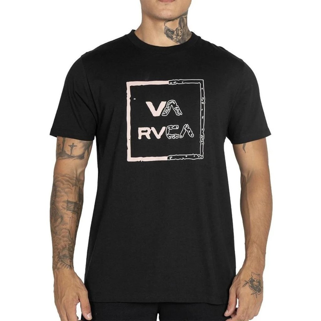 Camiseta Rvca Va All The Way Worn Black em Oferta na Shopee