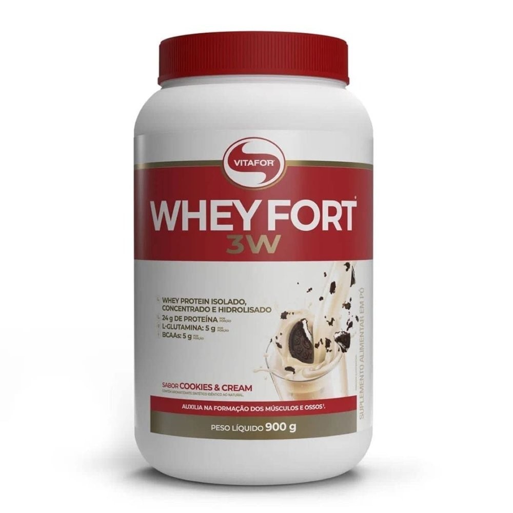 Whey Fort 3W 900G Cookies N Cream Pt Vitafor -