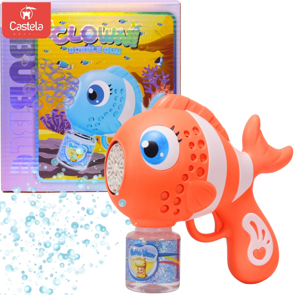 Lançador De Bolhas De Sabão Peixe com luz 10 furos - Castela em Oferta na Shopee