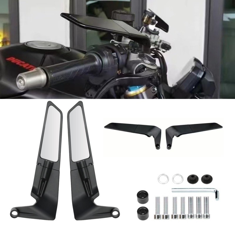 Espelho Retrovisor De Motocicleta De Asa Fixa Azul/Branco Espelho De Vidro Adequado Para KTM250 390 200 690 em Oferta na Shopee