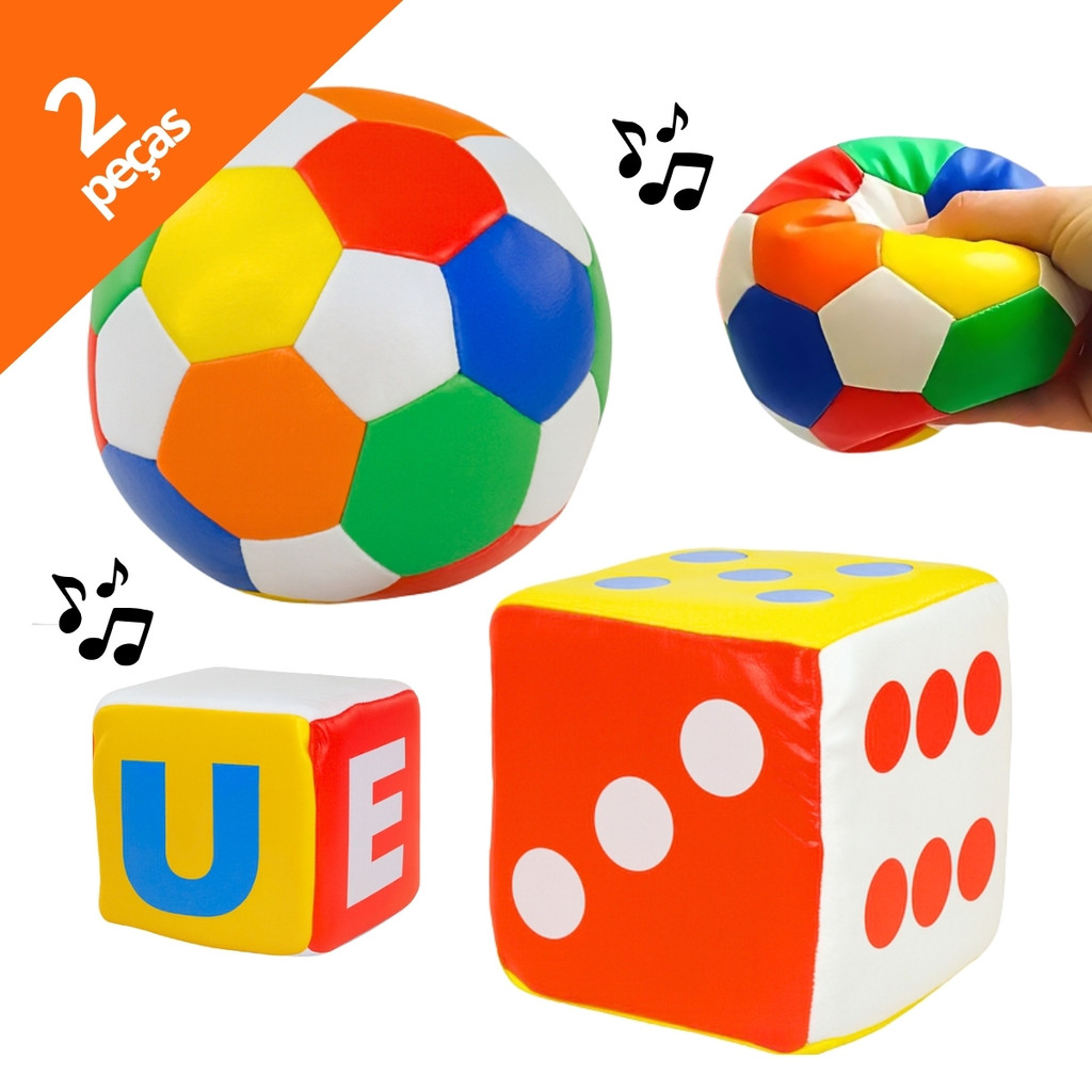 Brinquedo Baby Bola E Dado Com Sino Numeros Letras em Oferta na Shopee