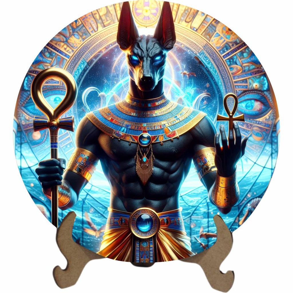 Mandala Deus Anubis - Arte Estilo Vitral