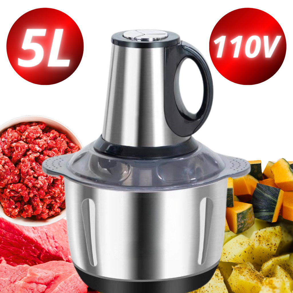 Triturador De Alimentos Picador Elétrico Multiprocessador 5L 110V E 127V Processador Multifuncional Moedor