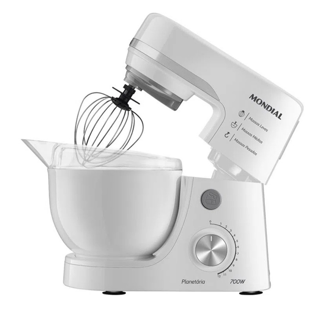 Batedeira Planetária 700w BP-03-W Branca Mondial Cor Branco Frequência 60 110v