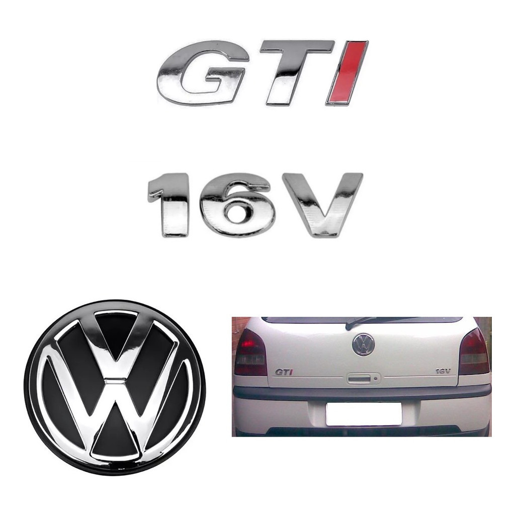 Emblemas Gti 16v + Vw Mala - Gol G3 Geração 3 - 2000 À 2005