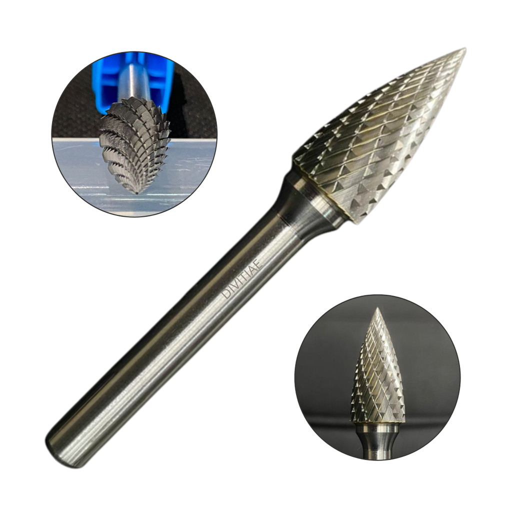 Lima Rotativa Cônica 12x25mm 1/4Metal Duro Arvore Pontiaguda