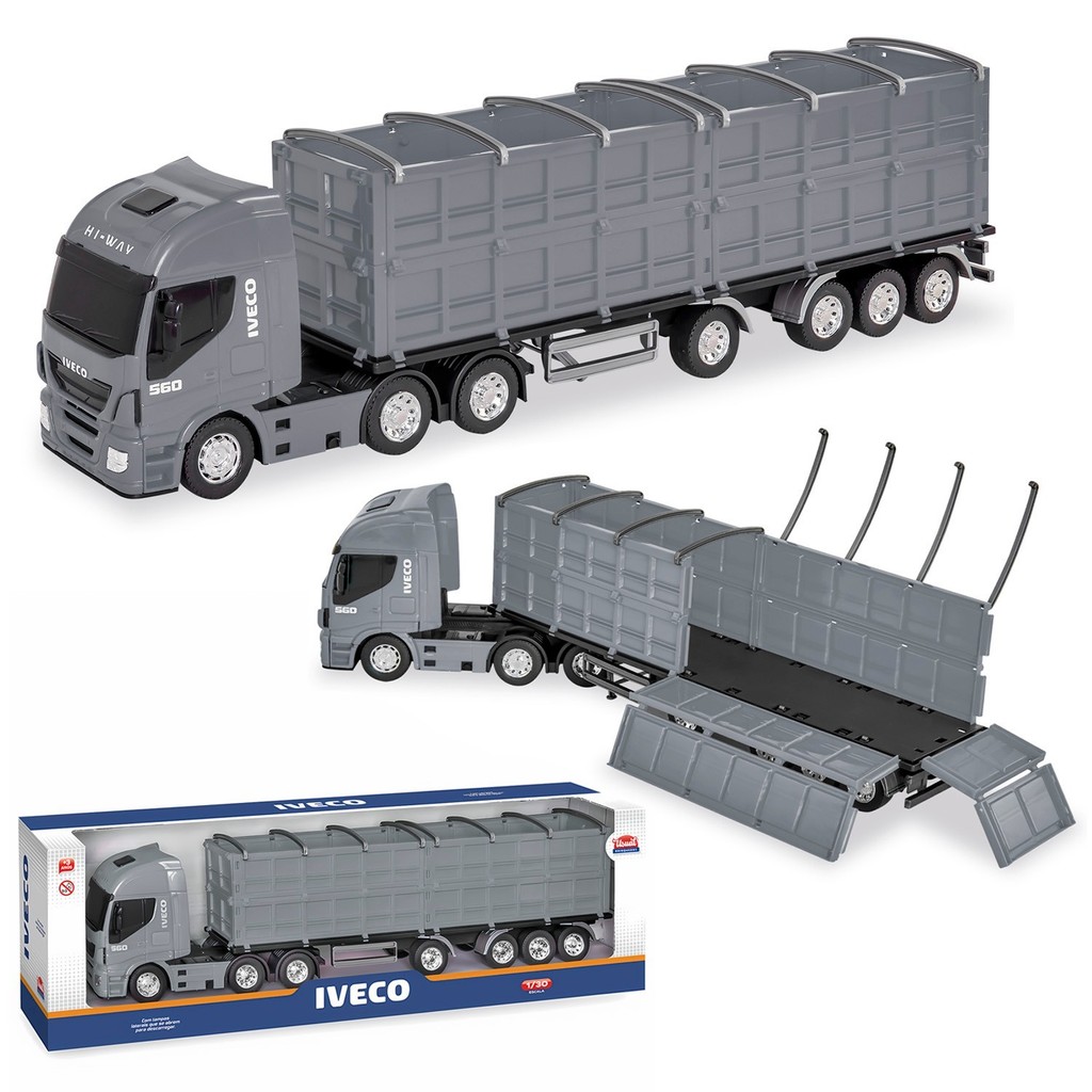 Caminhão Iveco Hi-way Graneleiro Miniatura Brinquedo Realista Colecionável Com Rodas Cromadas – Usual