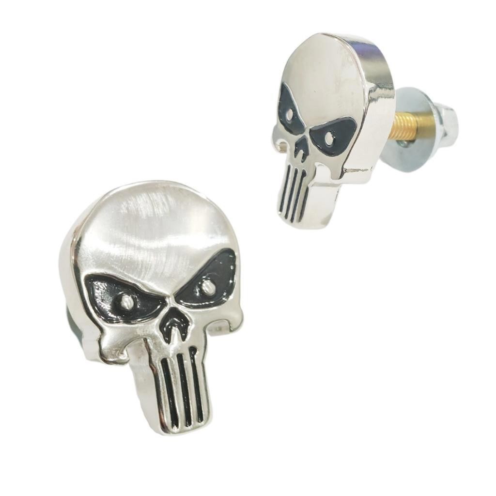 PAR PARAFUSO PLACA CAVEIRA JUSTICEIRO METAL MOTO CARRO em Oferta na Shopee