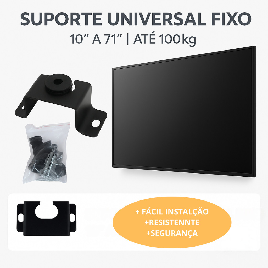 Suporte Universal Fixo Para Smart TV LED LCD 4K Parede Painel 10 24 32 43 50 55 60 71 Polegadas