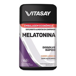Suplemento Alimentar Vitasay Melatonina Sabor Laranja 150 Comprimidos Orodispersíveis em Oferta na Shopee
