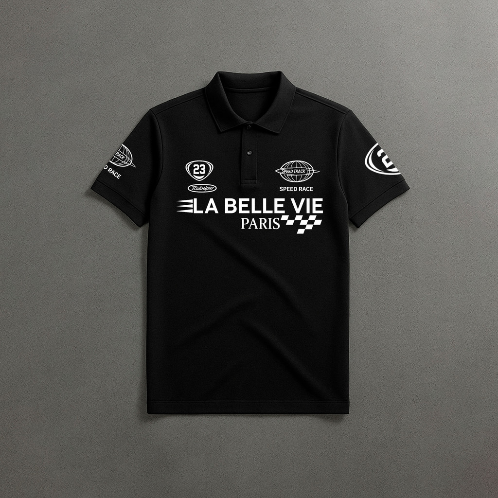 Camisa polo masculina La Belle Paris Luxo de Manga Curta Casual Alta Qualidade