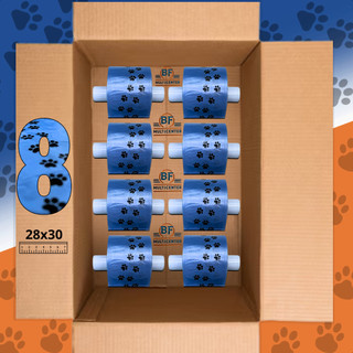 Kit 8 Bobinas 3200 Saquinhos Cata Caca Pet Biodegradavel 28x30