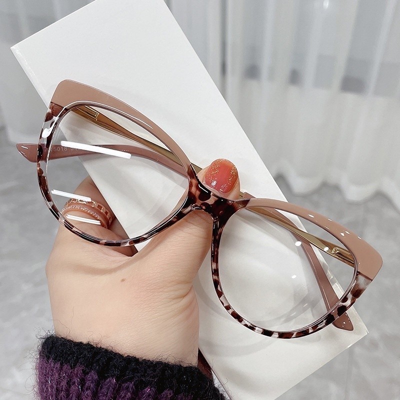 TR90 Proteção Anti-Luz Azul Meets Vintage Style In Retro Cat Eyeglass Women Frame em Oferta na Shopee
