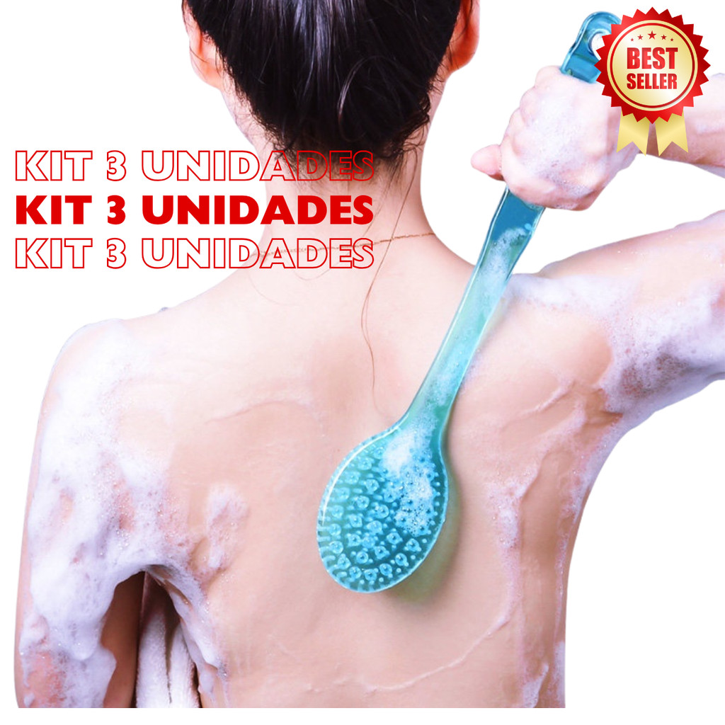 Escova de Banho Para Costas Cabo Longo Massageadora em Oferta na Shopee