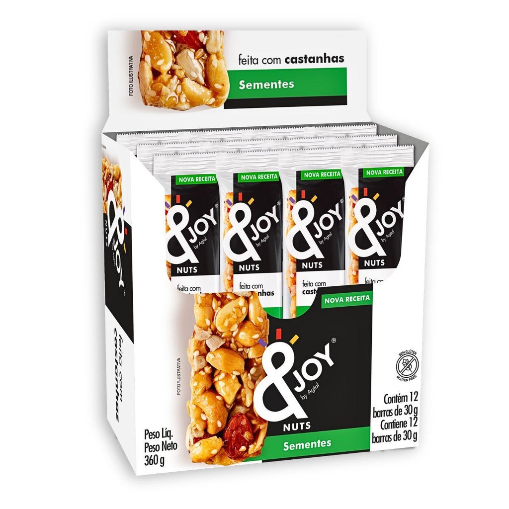 Caixa 12un Barra De Nuts 30G Enjoy Regular Sementes em Oferta na Shopee