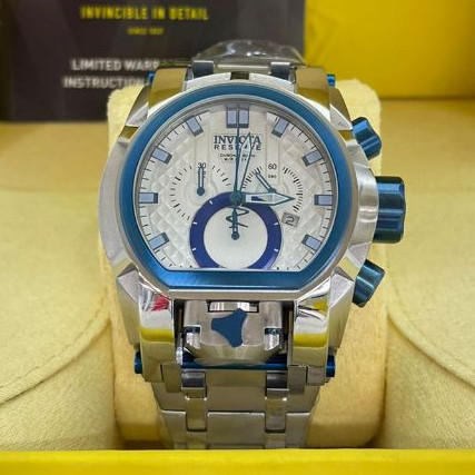 Relógio Invicta Zeus magnum, relógio com cronógrafo, invicta pulseira prata, relógio quartz invicta, com caixa