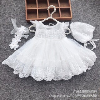 Vestido de bebê verão renda vestido de princesa menina de um ano fino mês inteiro vestido de cem dias banquete d