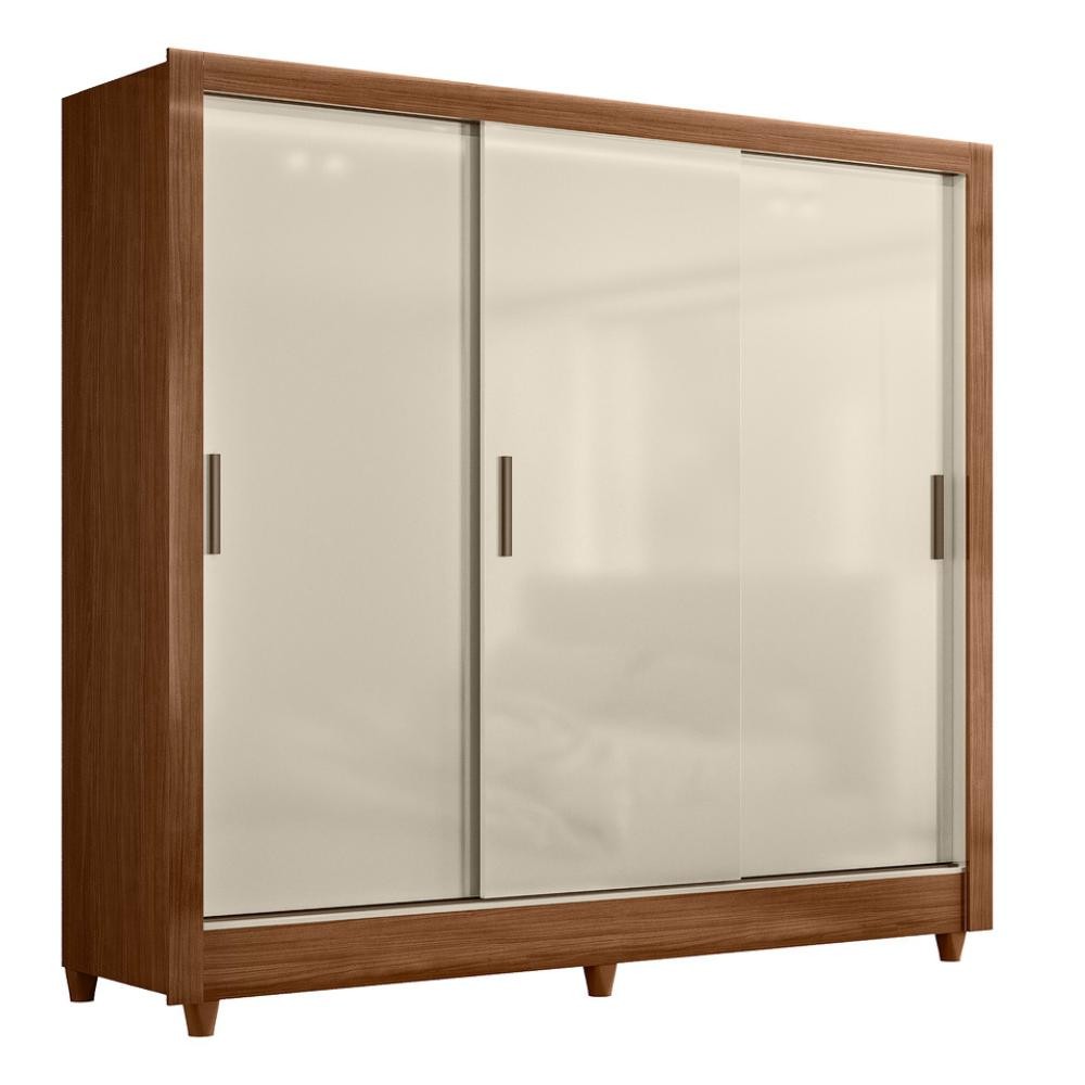 Guarda Roupas Casal com 3 Portas de Correr 2 Gavetas França Andirá em Oferta na Shopee