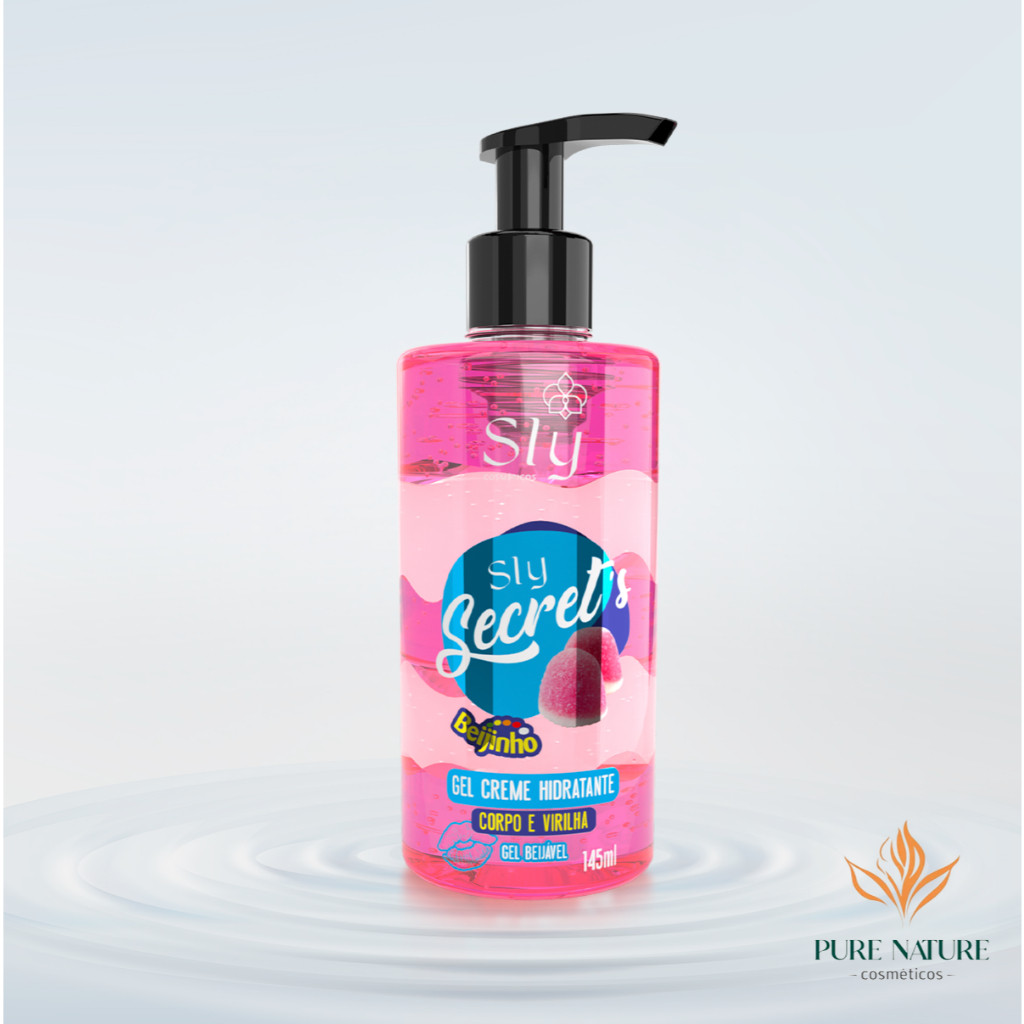 Gel Creme Hidratante Beijável Corpo e Virilha Fragrância Beijos ou Cereja 145ml