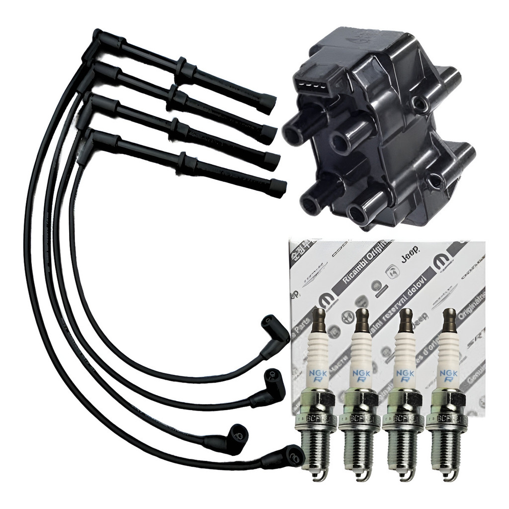 Cabos +velas +bobina Chery Face 1.3 16v S18 Rely Link  Kits Preto