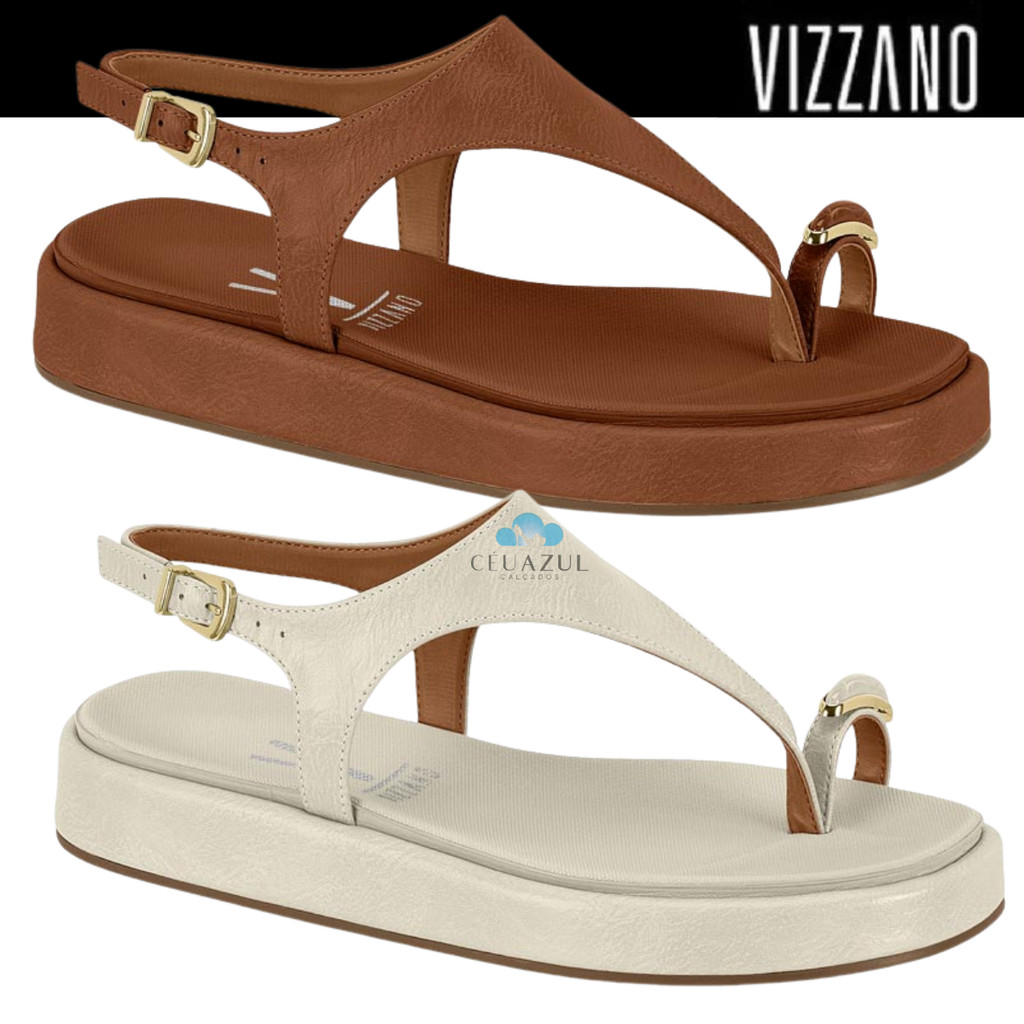 Sandália Vizzano Rasteira Feminina Plataforma Tira Dedo Conforto em Oferta na Shopee