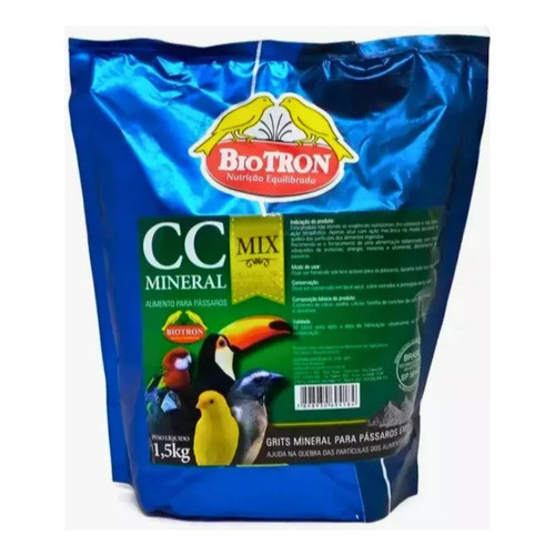 Mineral Mix Sem Carvão 1,5kg Mineral Para Aves Biotron