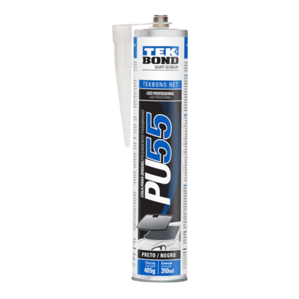 Adesivo poliuretano Automotivo 405g preto - PU55 - TekBond